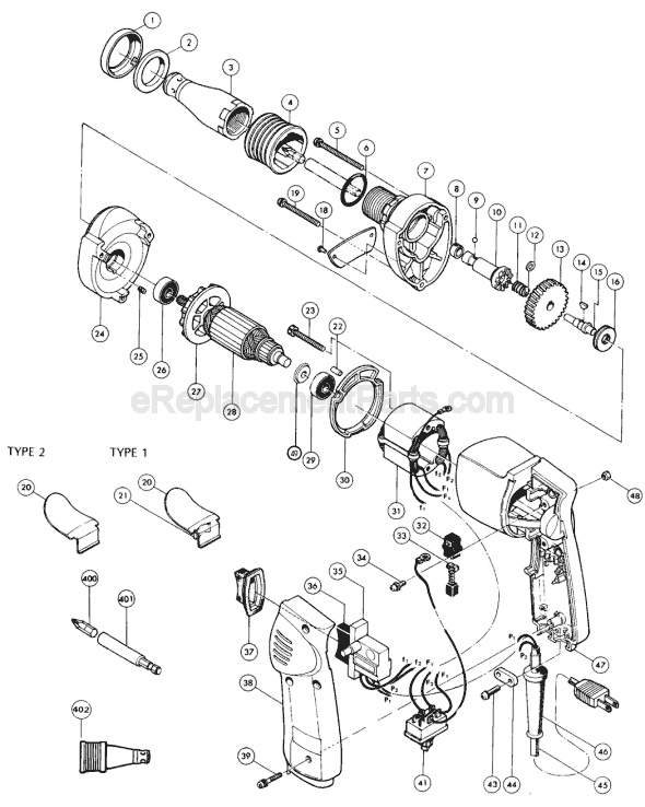 Page A Diagram and Parts List for 6801DBV  Makita Electric Drill