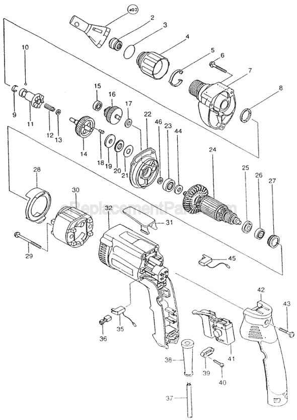 Page A Diagram and Parts List for 6823N  Makita Electric Drill