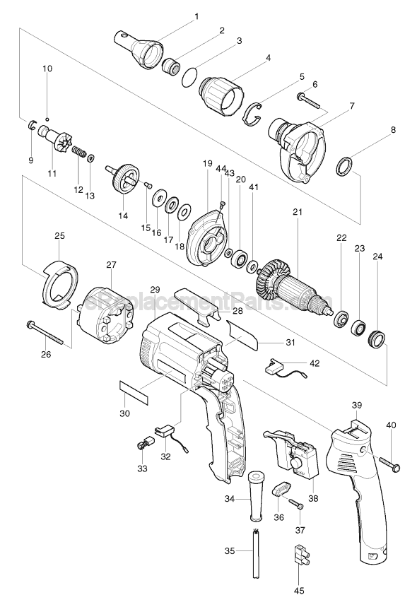 Page A Diagram and Parts List for 6824TP  Makita Electric Drill