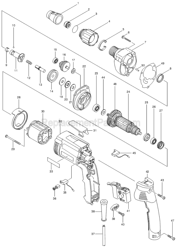 Page A Diagram and Parts List for 6826N  Makita Electric Drill