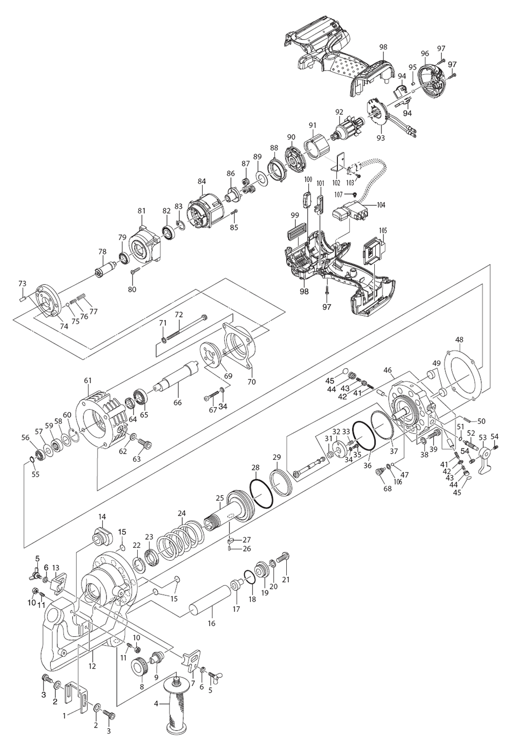 Fig-0 Diagram and Parts List for XPP01T1K  Makita Metal Work & Weld