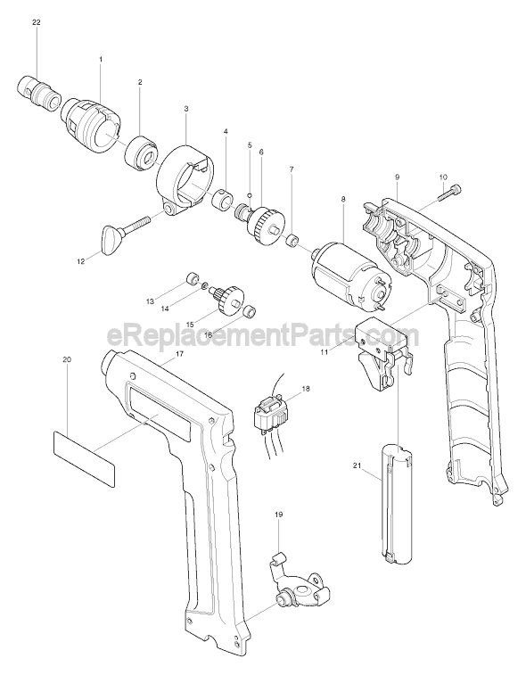 Page A Diagram and Parts List for 6891D  Makita Electric Drill