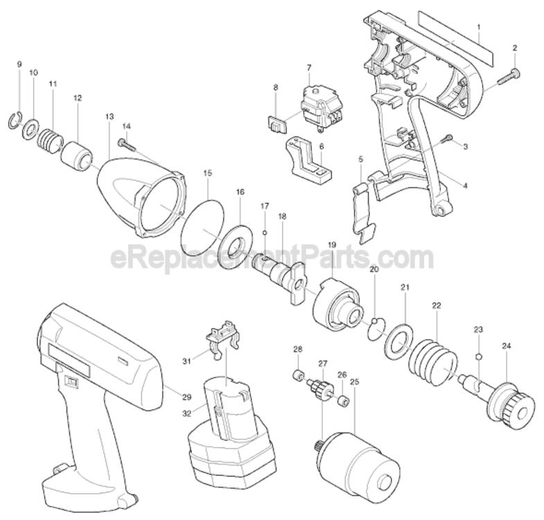 Page A Diagram and Parts List for 6911D  Makita Impact Driver