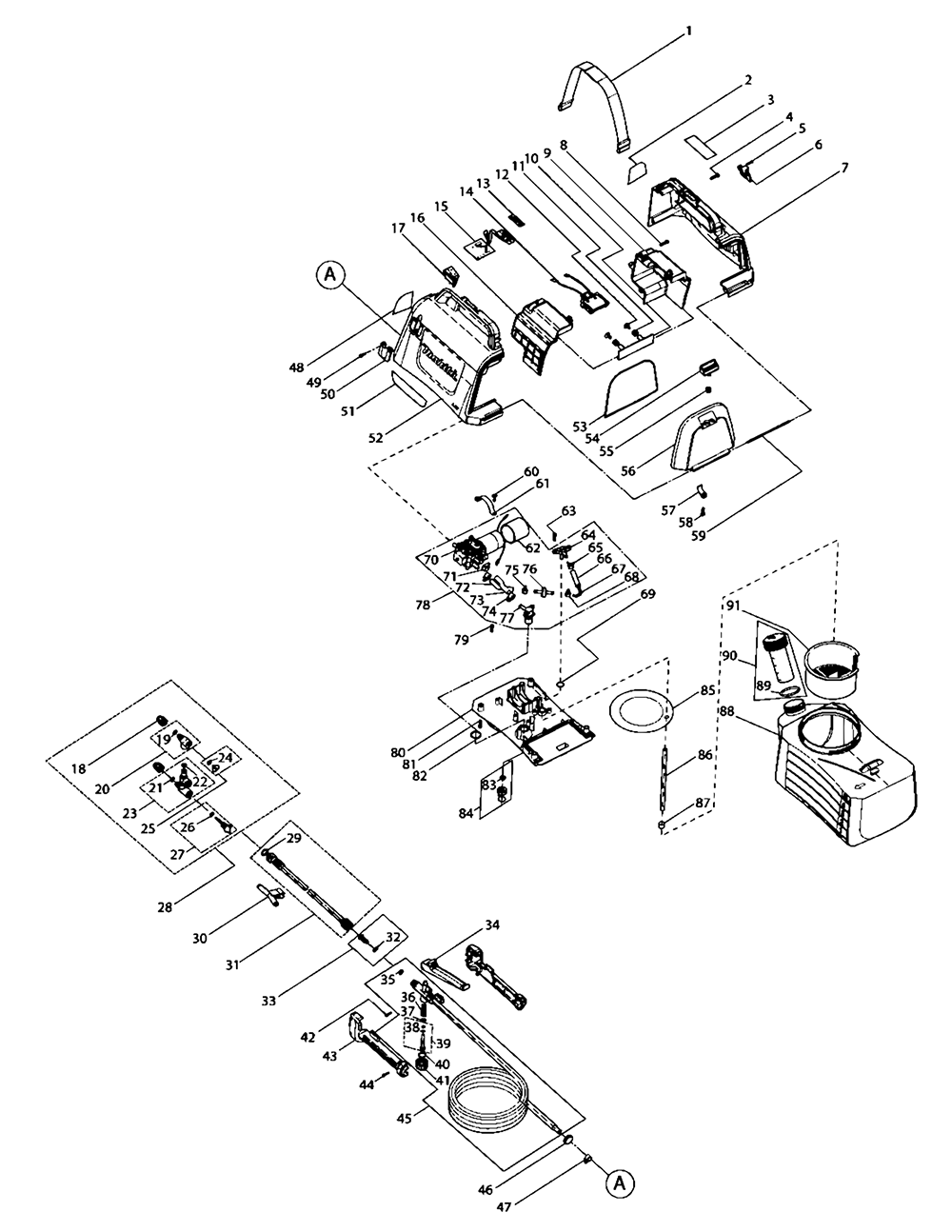 Fig-0 Diagram and Parts List for XSU03Z  Makita Sprayer