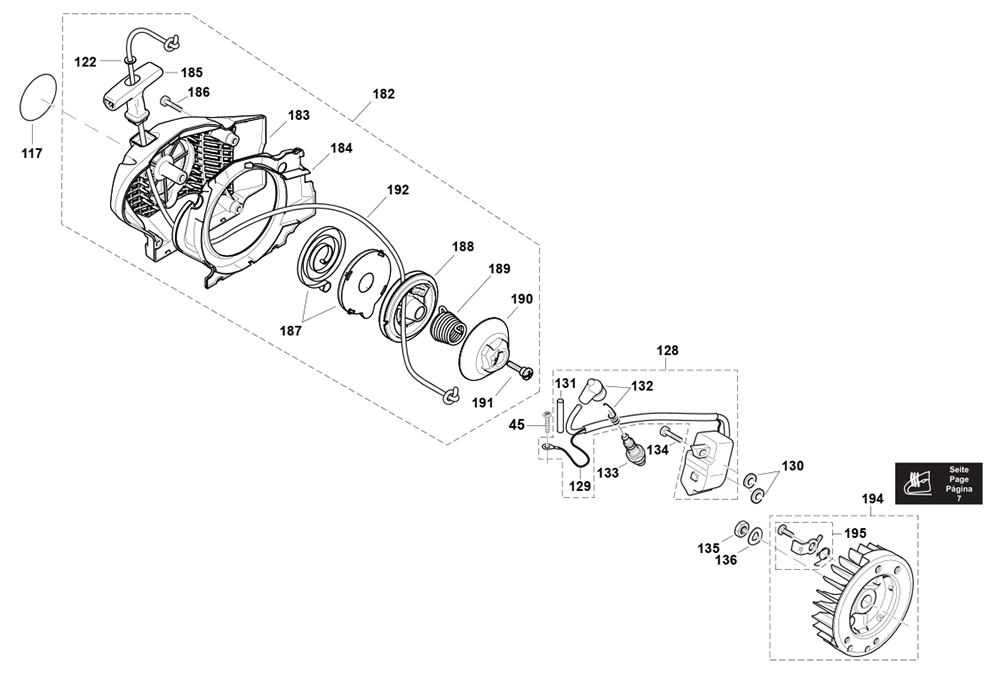 Fig-2 Diagram and Parts List for EA5000PRFL  Makita Chainsaw
