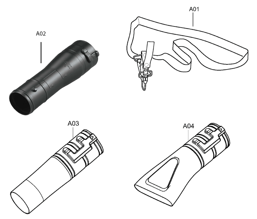 Fig-1 Diagram and Parts List for XBU03Z  Makita Leaf Blower / Vacuum
