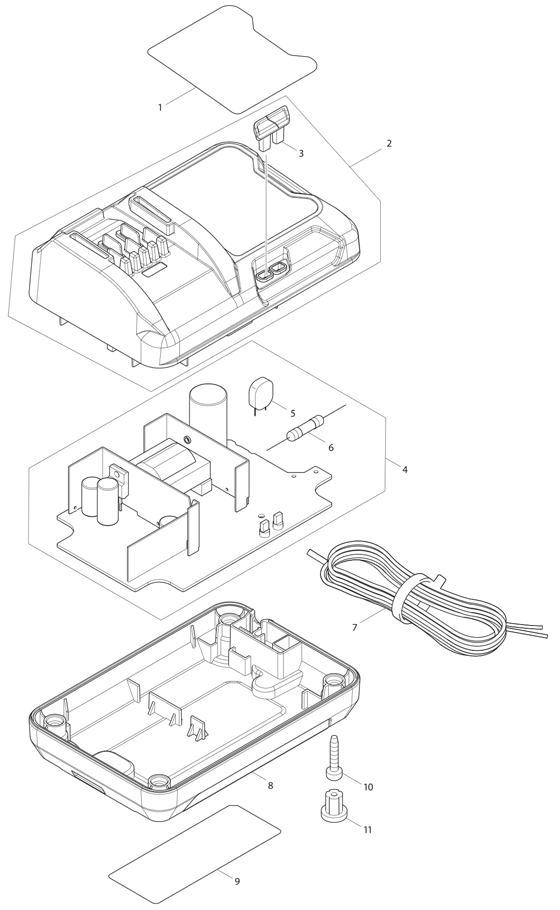 Diagram Diagram and Parts List for DC10WD  Makita Charger