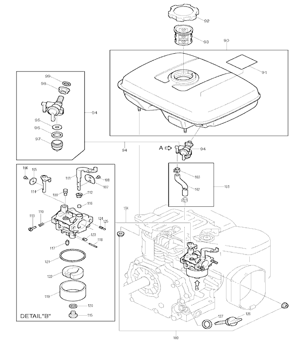 Page E Diagram and Parts List for EW300R  Makita Water Pump