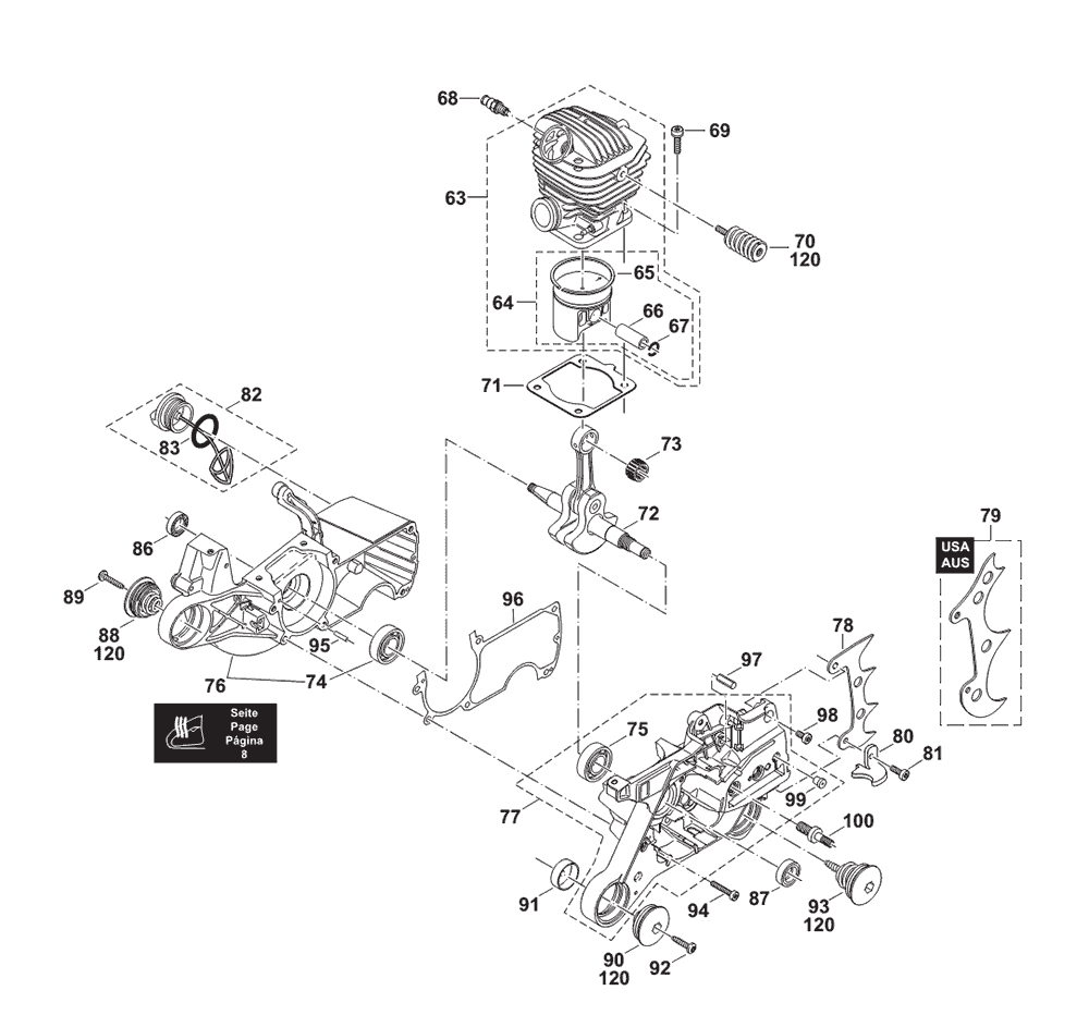 Page 2 Diagram and Parts List for DCS7300  Makita Saw