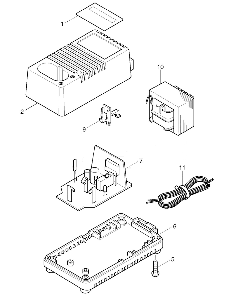 Page 1 Diagram and Parts List for DC1290A  Makita Charger