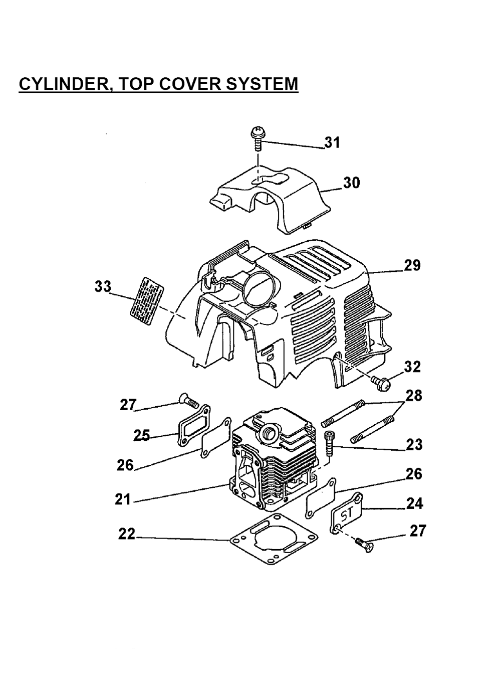 Page 1 Diagram and Parts List for BCM3300  Makita Trimmer