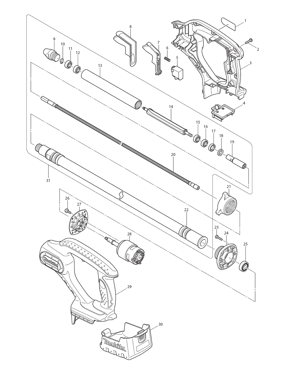 Page 1 Diagram and Parts List for XRV02T  Makita Trimmer