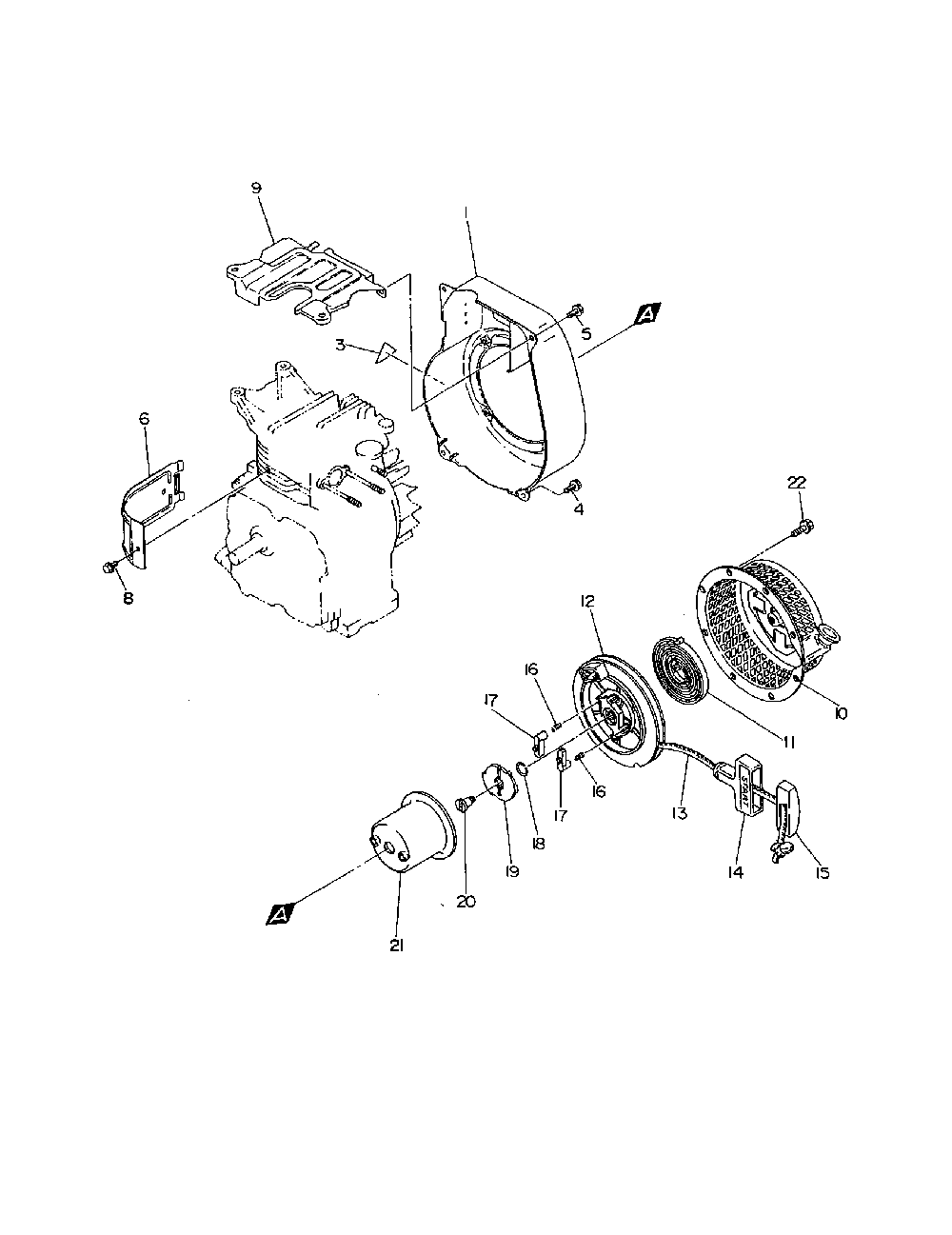 Cooling and starting Diagram and Parts List for EW200R  Makita Water Pump
