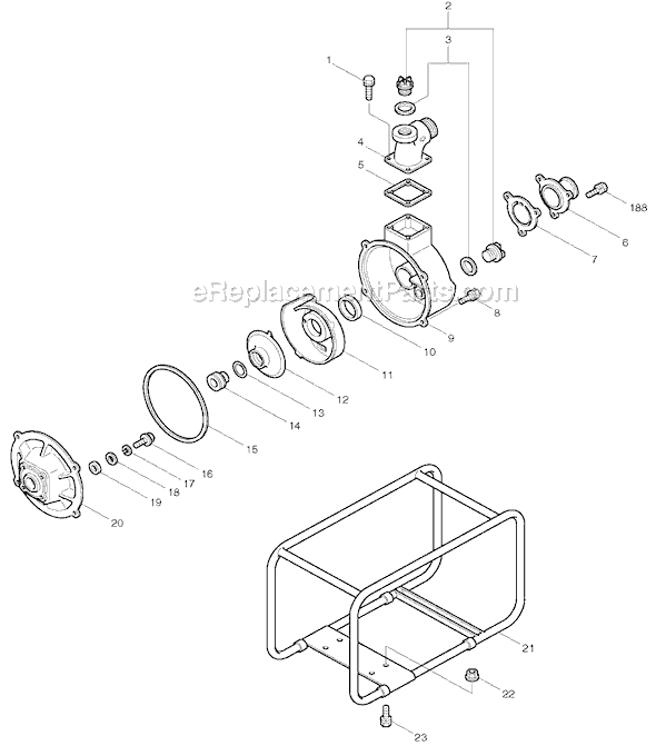 Page A Diagram and Parts List for EW310R  Makita Water Pump