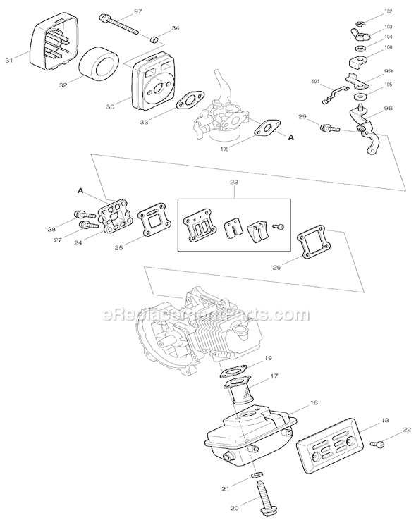 Page C Diagram and Parts List for EW100R  Makita Water Pump