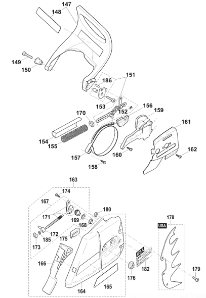 Diagram 6 Diagram and Parts List for EA7900PRZ1  Makita Chainsaw