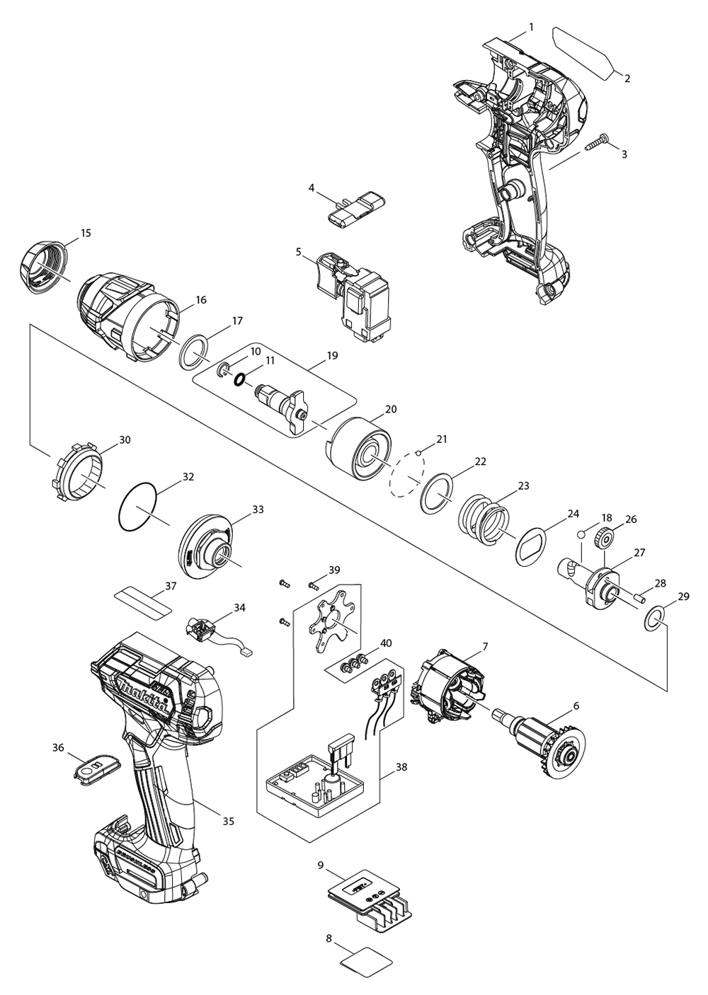 Fig-0 Diagram and Parts List for WT05Z  Makita Wrench