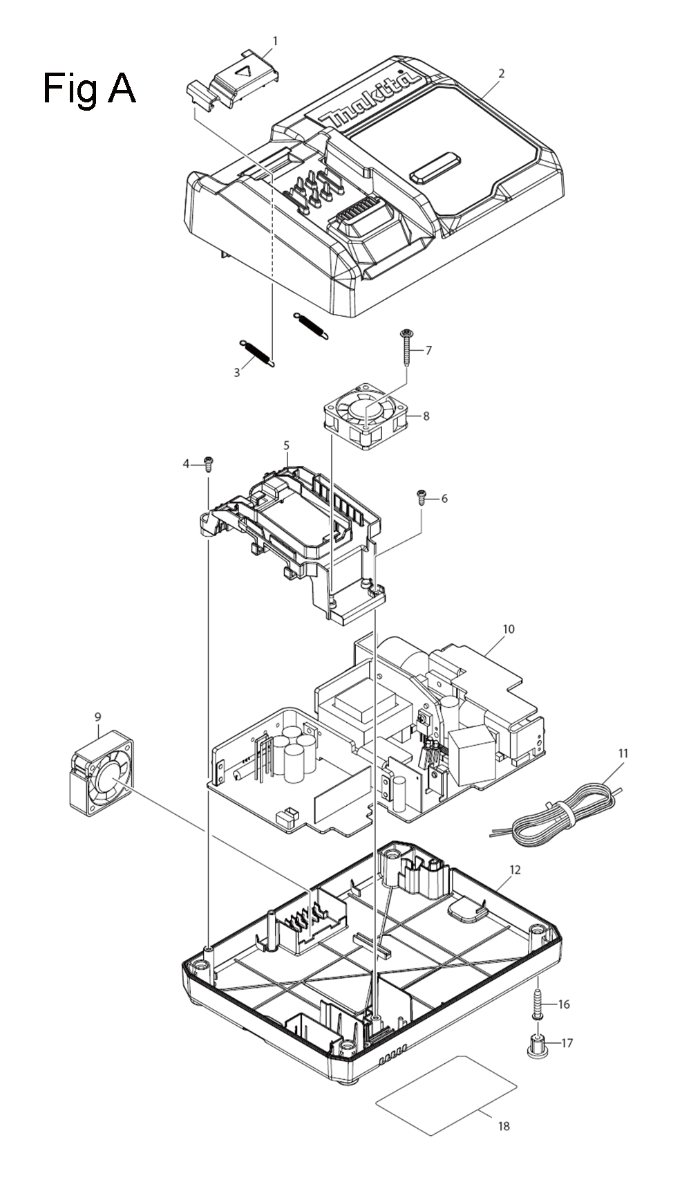 Fig-1 Diagram and Parts List for GDT01D  Makita Impact Driver