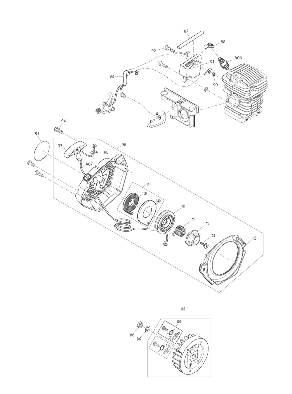 Page 3 Diagram and Parts List for EA3201S40B Type 1 Makita Saw