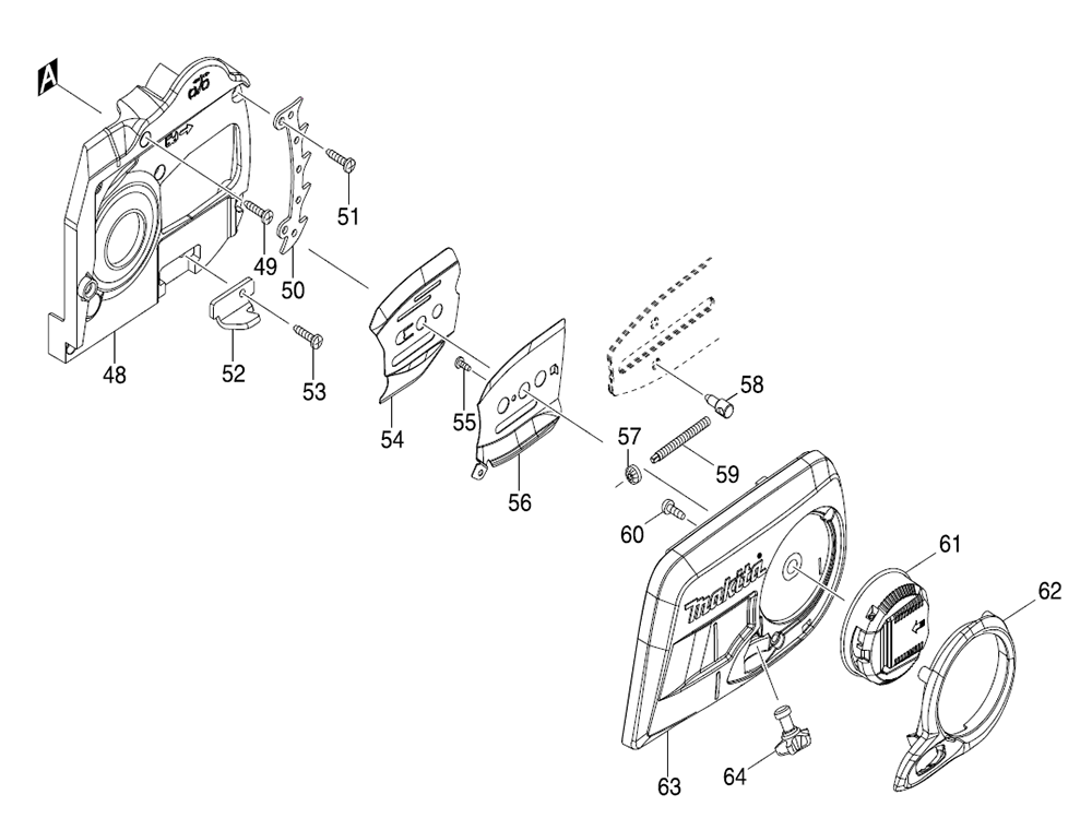 Page 1 Diagram and Parts List for XCU03PT  Makita Saw
