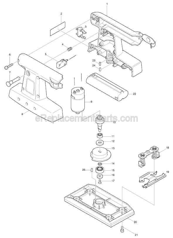 Page A Diagram and Parts List for 9035D  Makita Sander Polisher