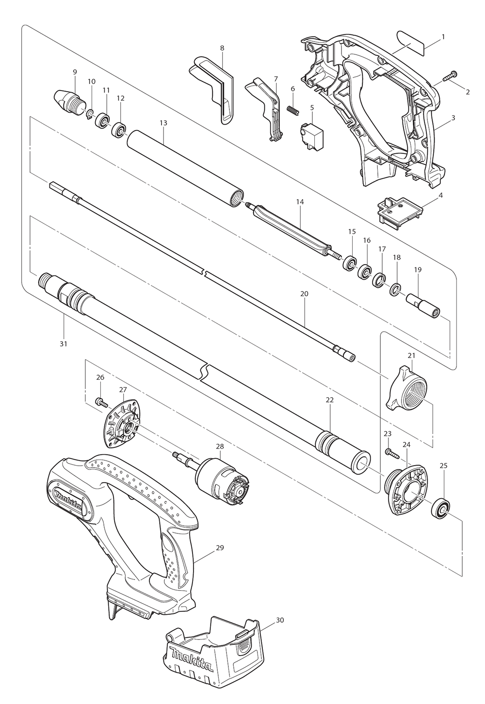 Page 1 Diagram and Parts List for XRV01T  Makita Trimmer