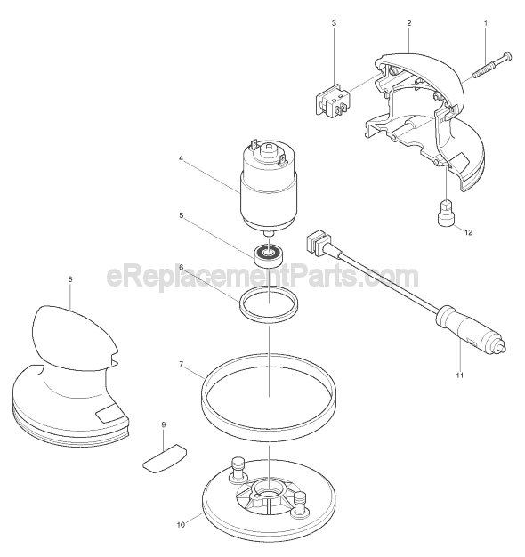 Page A Diagram and Parts List for 9200Y  Makita Sander Polisher