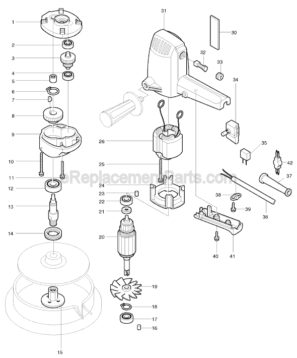 Page A Diagram and Parts List for 9218PBL  Makita Sander Polisher