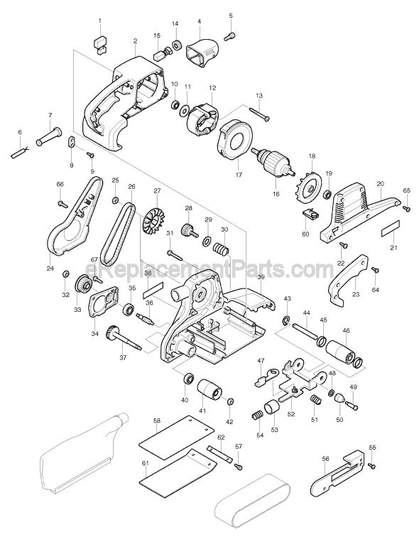 Page A Diagram and Parts List for 9404  Makita Sander Polisher