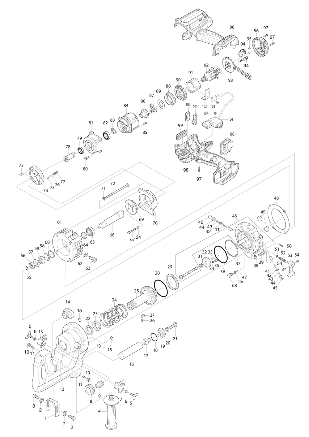 Fig-0 Diagram and Parts List for XPP01ZK  Makita Metal Work & Weld