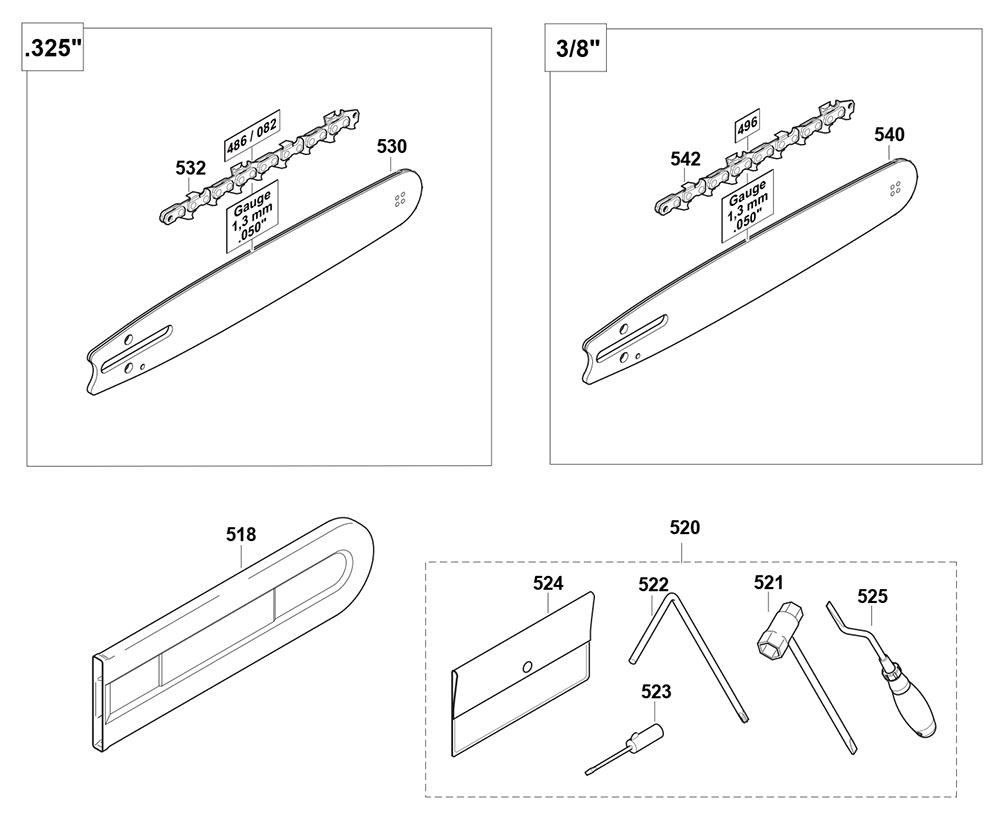 Fig-6 Diagram and Parts List for EA5000PRFL  Makita Chainsaw