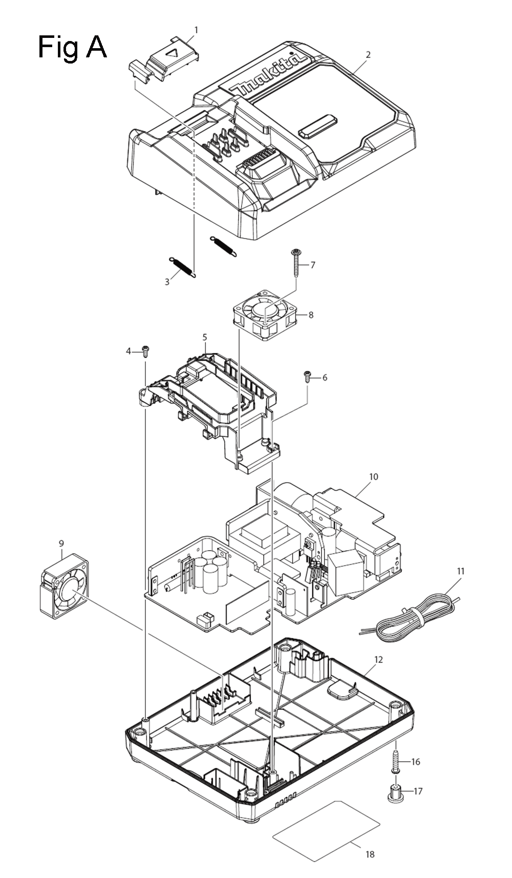 Fig-1 Diagram and Parts List for GFD02D  Makita Cordless Drill