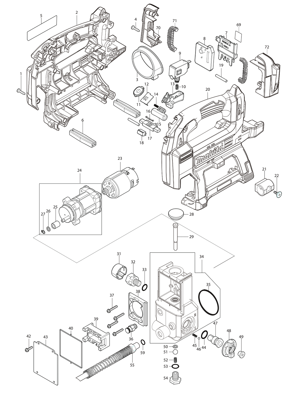 Fig-0 Diagram and Parts List for XPG01Z  Makita Miscellaneous