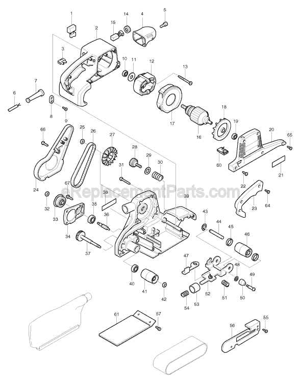 Page A Diagram and Parts List for 9920  Makita Sander Polisher