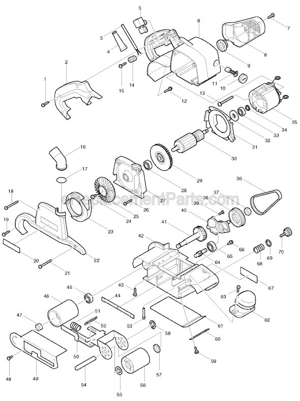 Page A Diagram and Parts List for 9921  Makita Sander Polisher