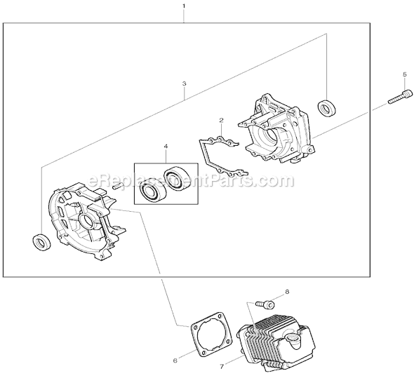 Page A Diagram and Parts List for EW100R  Makita Water Pump