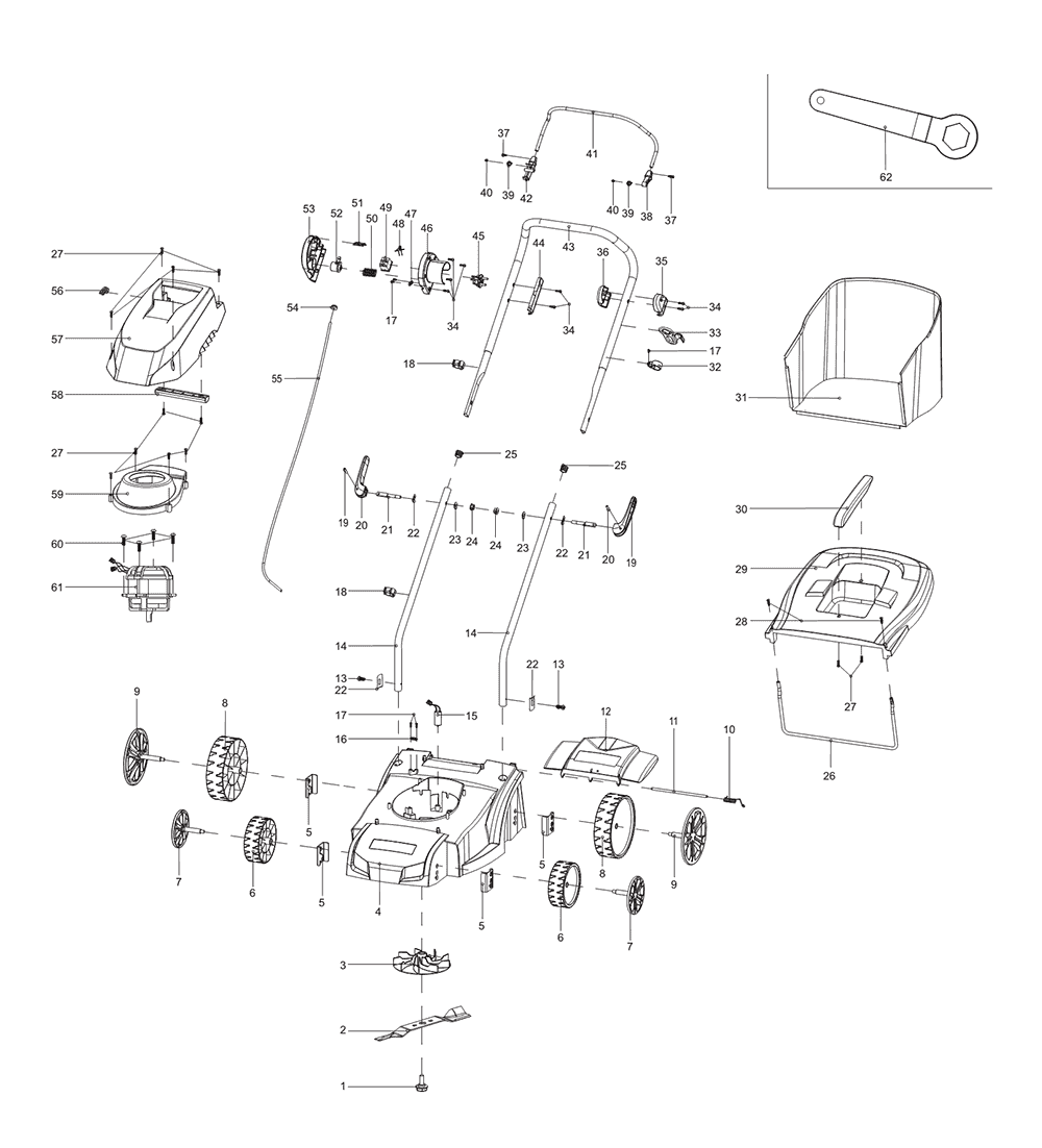 Page 1 Diagram and Parts List for ELM3310  Makita Lawn Mower
