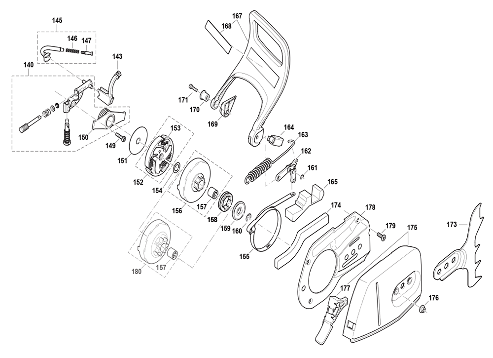 Fig-3 Diagram and Parts List for EA5000PRFL  Makita Chainsaw