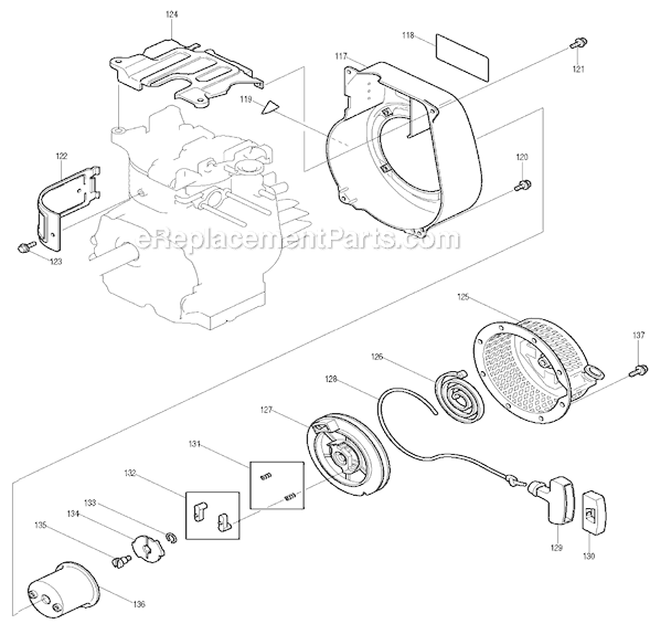 Page F Diagram and Parts List for EW200TR  Makita Water Pump