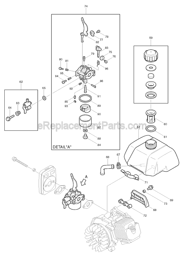 Page E Diagram and Parts List for EW110R  Makita Water Pump