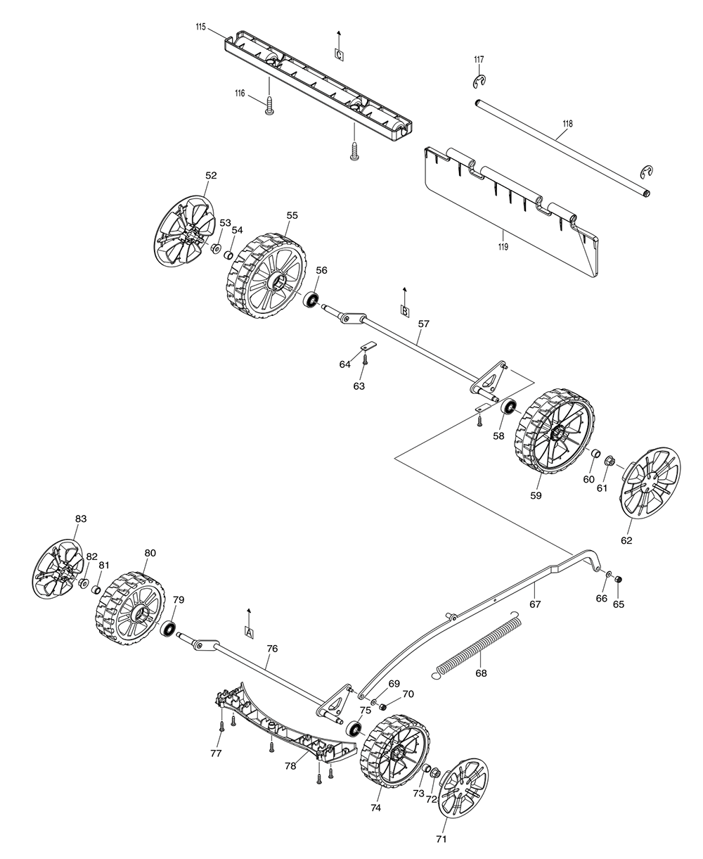 Page 1 Diagram and Parts List for XML02Z  Makita Lawn Mower