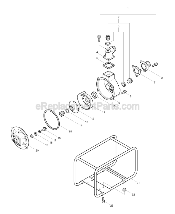 Page A Diagram and Parts List for EW210R  Makita Water Pump