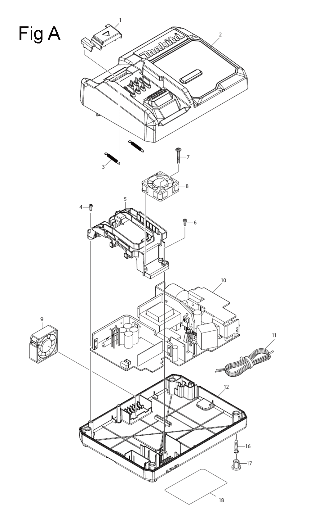 Fig-1 Diagram and Parts List for GAG06M1  Makita Angle Grinder