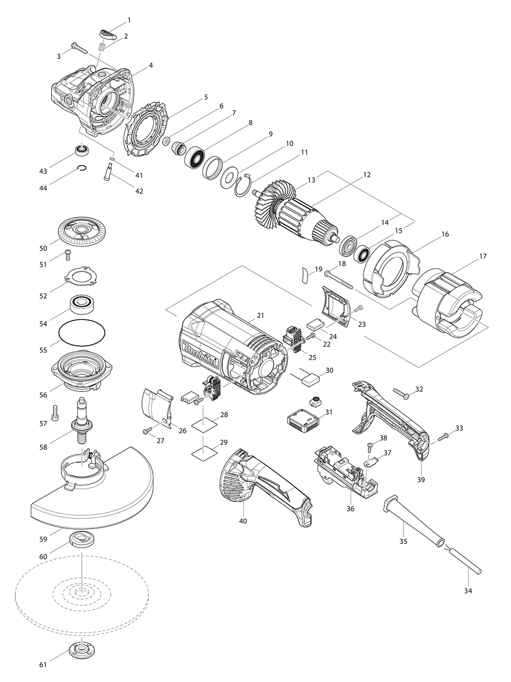Fig-0 Diagram and Parts List for GA9060RX3  Makita Planer Jointer