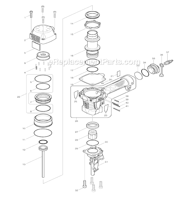 Page A Diagram and Parts List for AN911H  Makita Nailer