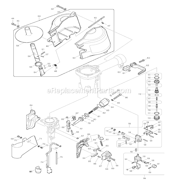 Page B Diagram and Parts List for AN911H  Makita Nailer