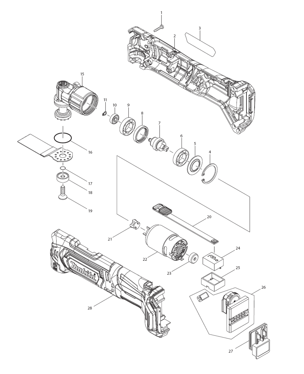 Page 1 Diagram and Parts List for MT01R1  Makita Chop Saw