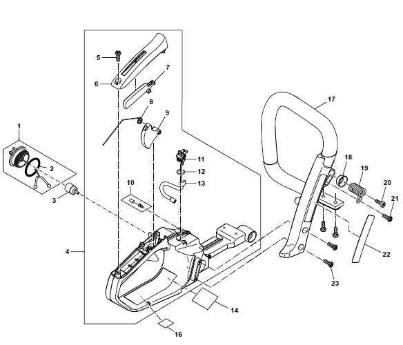Diagram 1 Diagram and Parts List for EA3500SRDB  Makita Chainsaw