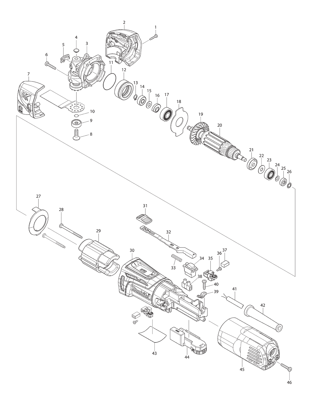 Page 1 Diagram and Parts List for TM3000C  Makita Chop Saw