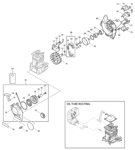 Diagram 4 Diagram and Parts List for MS-2564  Makita Trimmer